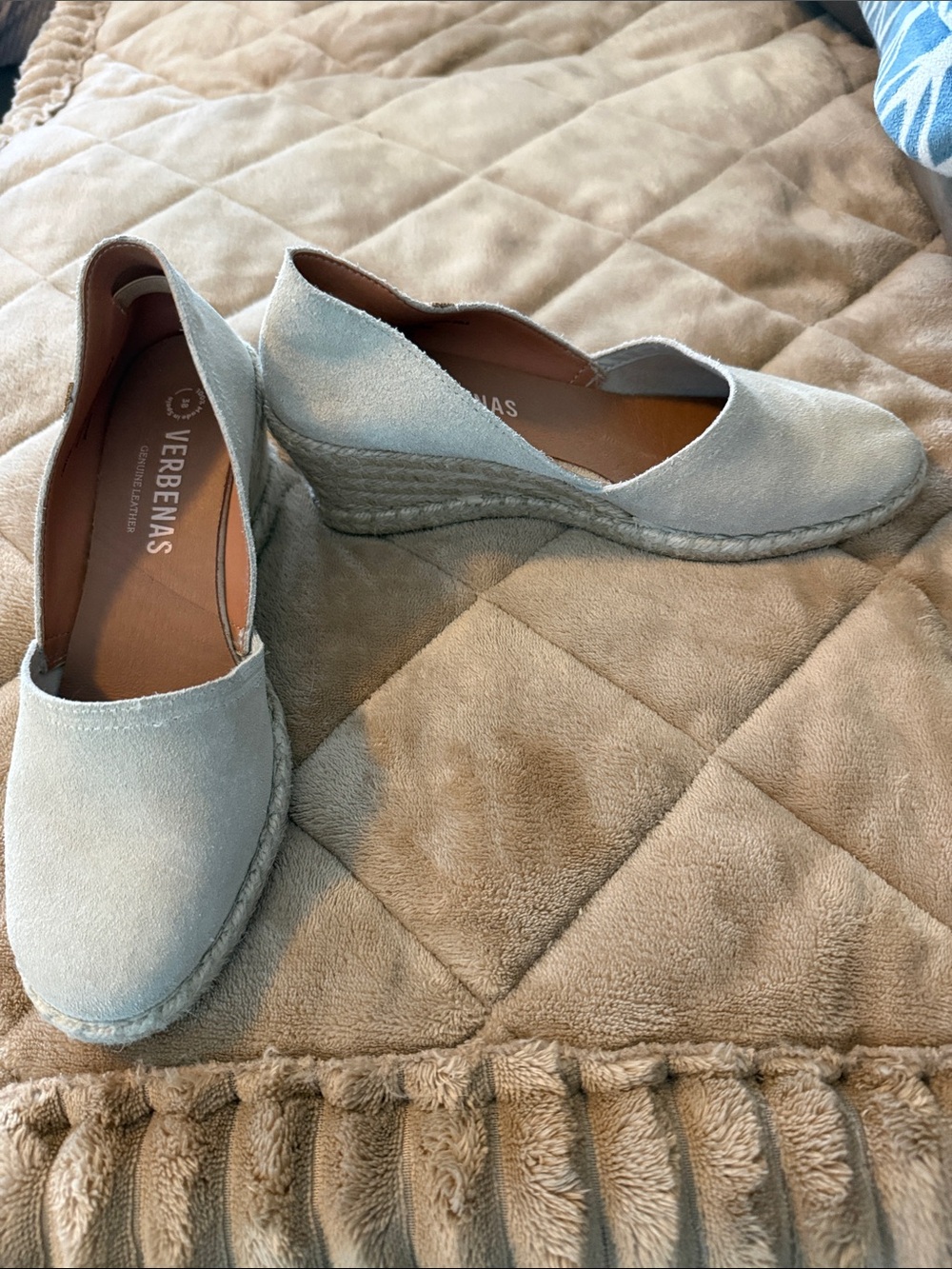 VERBENAS Tan Suede Espadrille Wedge for Women